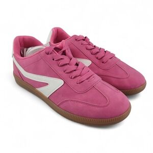 Dolce Vita Womens 7 Sneakers Suede Pink White Gum Sole Casual Retro Low